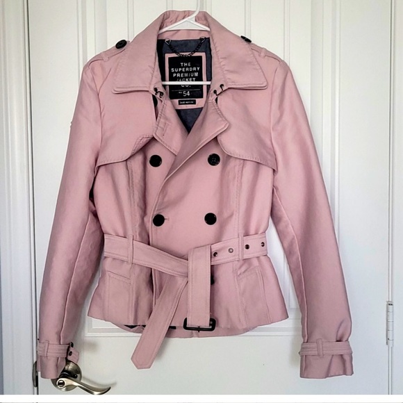 Pink Superdry Short Peacoat Jacket M 